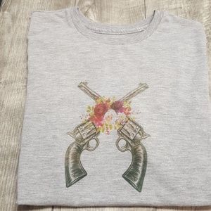 Floral and Pistol Sublimation T-shirt